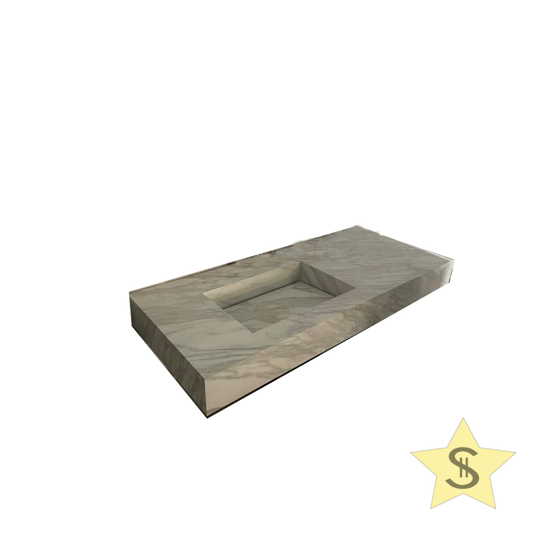 COMPAKT LAVABO 120 51 CM MONOBLOCCO EFFETTO MARMO BIANCO - immagine 3
