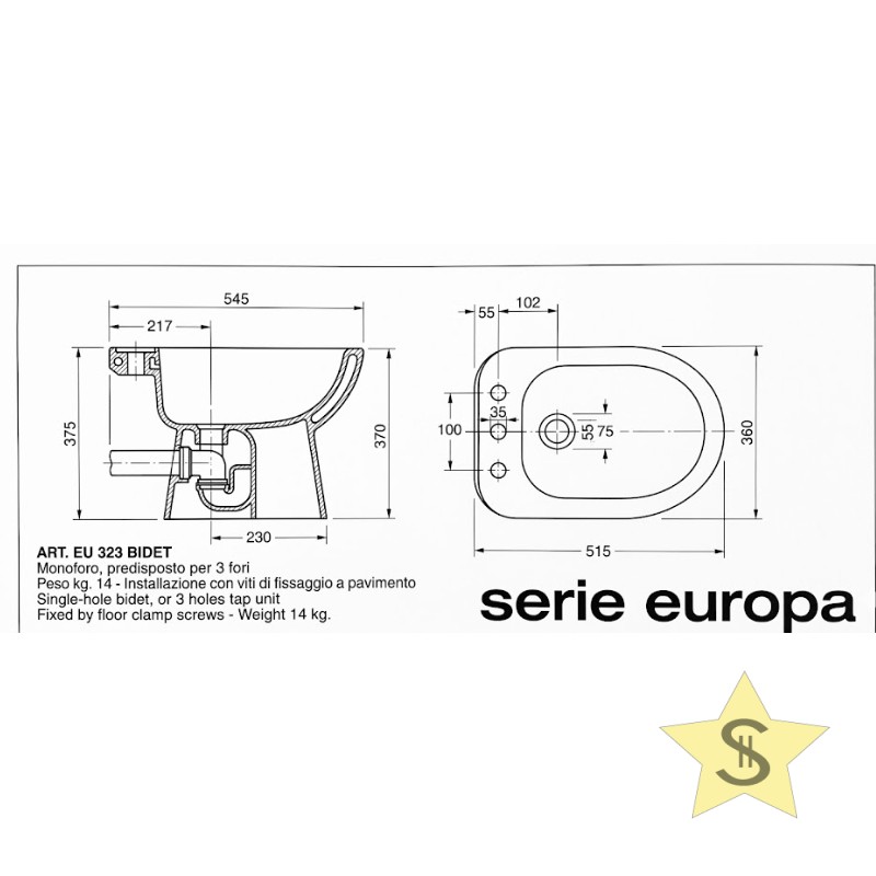 EUROPA BIDET BIANCO - immagine 2
