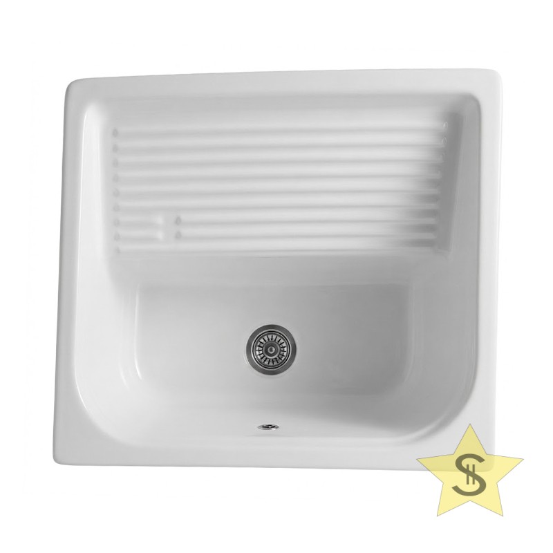 LAVATOIO 75X65 CERAMICA BIANCO - immagine 2