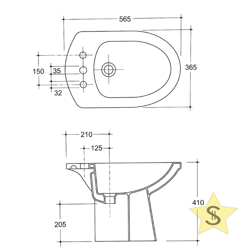 LUNA BIDET 3 FORI BIANCO - immagine 2