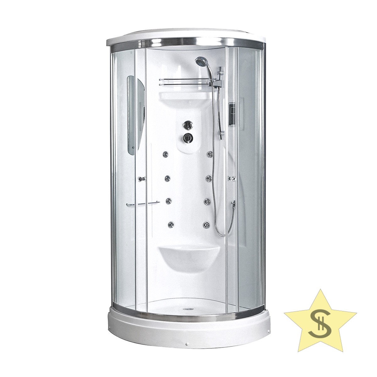 TRIVOR BOX MULTIFUNZIONE 90X90 SEMICIRCOLARE CON IDROMASSAGGIO